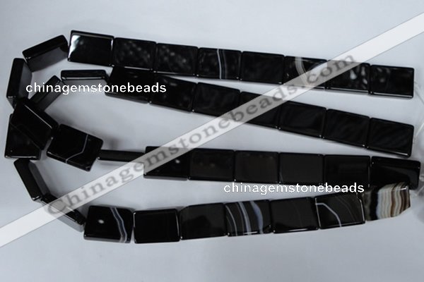 CAG3029 15.5 inches 15*20mm rectangle black line agate beads