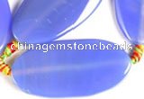 CAG306 24*49mm twisted oval agate stone beads Wholesale