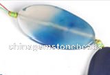 CAG307 twisted oval 27*51mm agate beads Wholesale