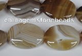 CAG3134 15.5 inches 15*20mm oval brown line agate beads