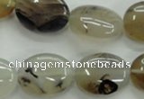 CAG3324 15.5 inches 15*20mm oval natural grey agate beads