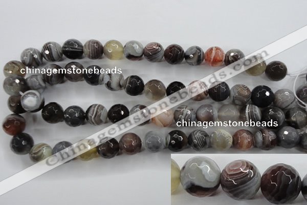CAG3695 15.5 inches 14mm faceted round botswana agate beads wholesale
