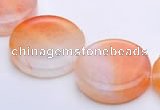 CAG40 26mm coin shape dragon vein agate gemstone beads Wholesale