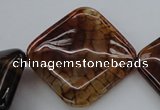 CAG4050 15.5 inches 40*40mm diamond dragon veins agate beads
