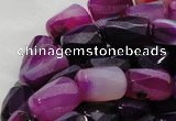 CAG409 14*20mm faceted column purple agate beads Wholesale