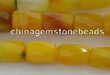 CAG410 14*20mm faceted column yellow agate beads Wholesale