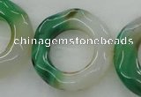 CAG414 15.5 inches 50mm donut shape agate beads Wholesale