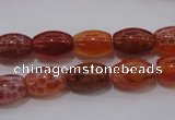 CAG4190 15.5 inches 8*12mm rice natural fire agate beads