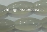 CAG4355 15.5 inches 15*30mm rice white agate beads wholesale