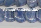 CAG4394 15.5 inches 20mm flat round dyed blue lace agate beads