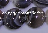 CAG4448 15.5 inches 25mm flat round botswana agate beads wholesale