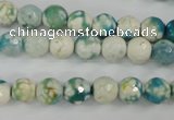 CAG4492 15.5 inches 8mm faceted round fire crackle agate beads
