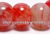 CAG45 10*15mm roundel red dragon veins agate beads wholesale