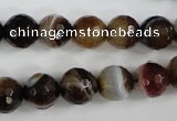 CAG4535 15.5 inches 10mm faceted round agate beads wholesale