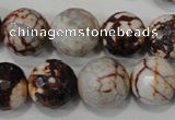 CAG4576 15.5 inches 16mm faceted round fire crackle agate beads