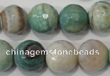 CAG4580 15.5 inches 16mm faceted round fire crackle agate beads