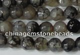 CAG4600 15.5 inches 4mm faceted round fire crackle agate beads