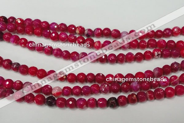 CAG4638 15.5 inches 6mm faceted round fire crackle agate beads
