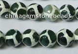 CAG4692 15.5 inches 12mm faceted round tibetan agate beads wholesale