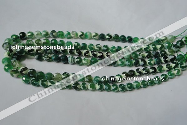 CAG4700 15.5 inches 8mm faceted round tibetan agate beads wholesale