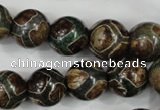 CAG4738 15 inches 14mm round tibetan agate beads wholesale