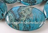 CAG485 15inches 20*30mm oval cyan crazy lace agate beads wholesale