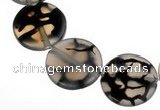 CAG49 14 inches 25mm coin dragon veins agate beads wholesale