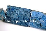CAG491 15 inches 20*30mm rectangle cyan crazy lace agate beads wholesale