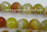 CAG5104 15.5 inches 12mm faceted round line agate beads wholesale
