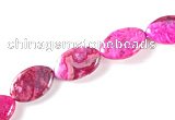 CAG517 15 inches 10*14mm oval  fuchsia crazy lace agate gemstone beads