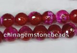 CAG5183 15 inches 10mm faceted round fire crackle agate beads