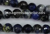 CAG5223 15 inches 10mm faceted round fire crackle agate beads