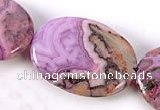 CAG531 15 inches 18*25mm oval purple crazy lace agate beads wholesale