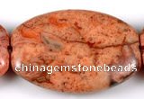 CAG545 15 inches 25*35mm oval mahogany crazy lace agate beads