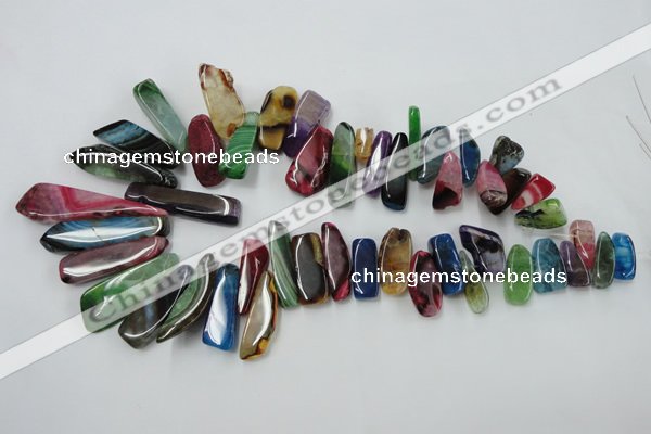 CAG5451 15.5 inches 10*18mm - 15*60mm freeform agate gemstone beads