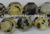 CAG5599 15 inches 15mm faceted nuggets agate gemstone beads