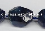 CAG5613 15 inches 25*30mm faceted nuggets agate gemstone beads