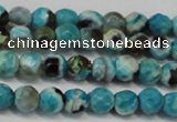 CAG5659 15 inches 4mm faceted round fire crackle agate beads