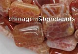 CAG570 15.5 inches 22*30mm rectangle natural fire agate beads