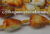 CAG5726 15 inches 13*18mm faceted teardrop fire crackle agate beads