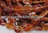 CAG573 15.5 inches 10*14mm faceted oval natural fire agate beads