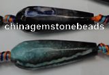 CAG5764 15 inches 12*35mm faceted teardrop fire crackle agate beads