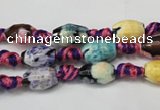 CAG5770 15 inches 6*9mm faceted rice fire crackle agate beads