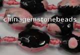 CAG5798 15 inches 15*20mm faceted rice fire crackle agate beads