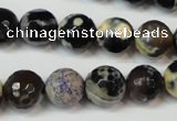 CAG5822 15 inches 12mm faceted round fire crackle agate beads