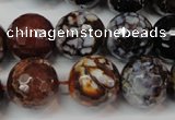 CAG5871 15 inches 16mm faceted round fire crackle agate beads