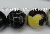CAG5881 15 inches 20mm faceted round fire crackle agate beads
