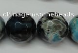 CAG5887 15 inches 20mm faceted round fire crackle agate beads