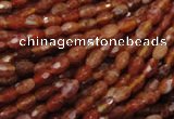 CAG597 15.5 inches 4*6mm faceted rice natural fire agate beads