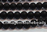 CAG6011 15.5 inches 6mm round matte black agate beads
